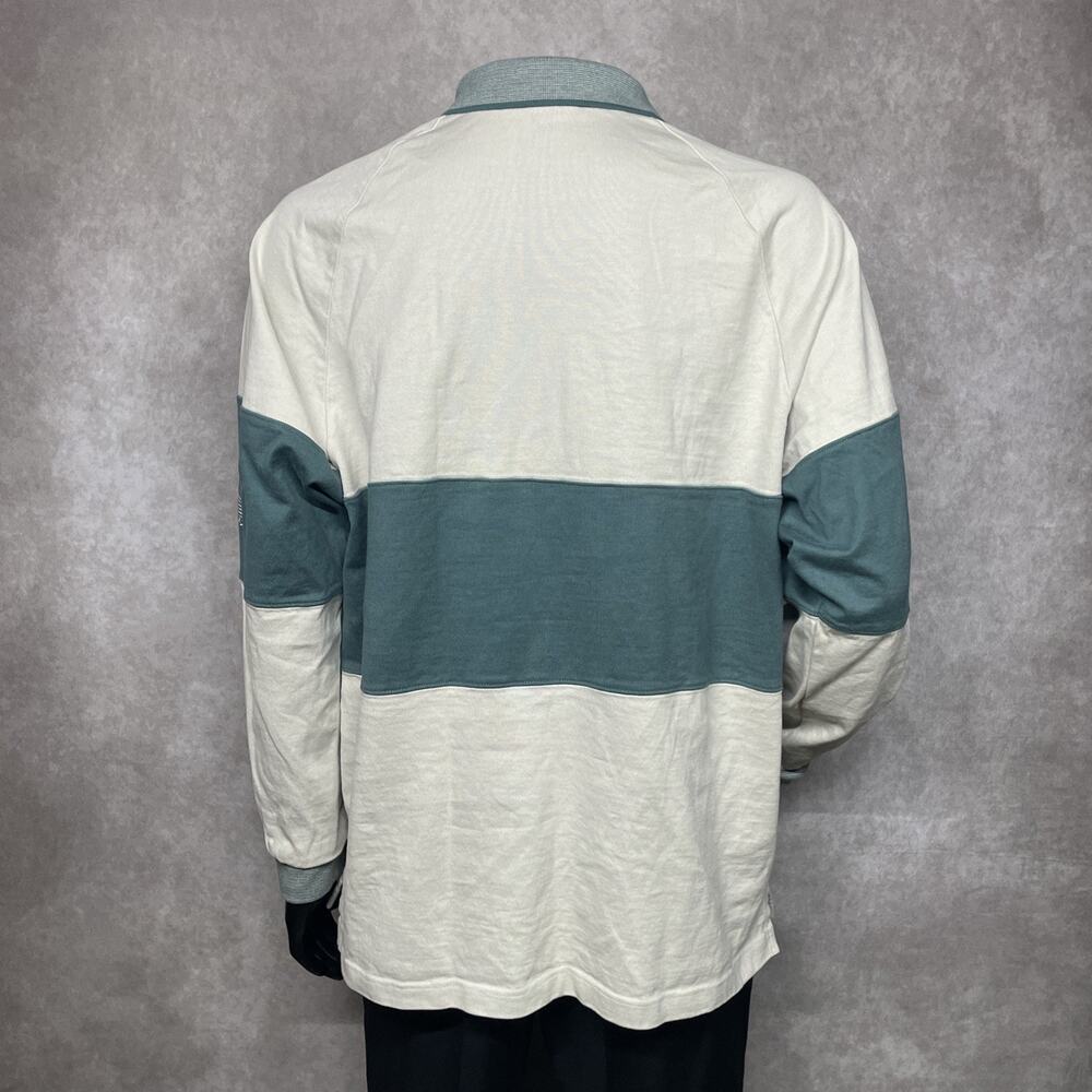 Adidas Mens L Shmoofoil Heavyweight Rugby Long Sleeve Shirt Alumina Beige Green - Picture 6 of 8